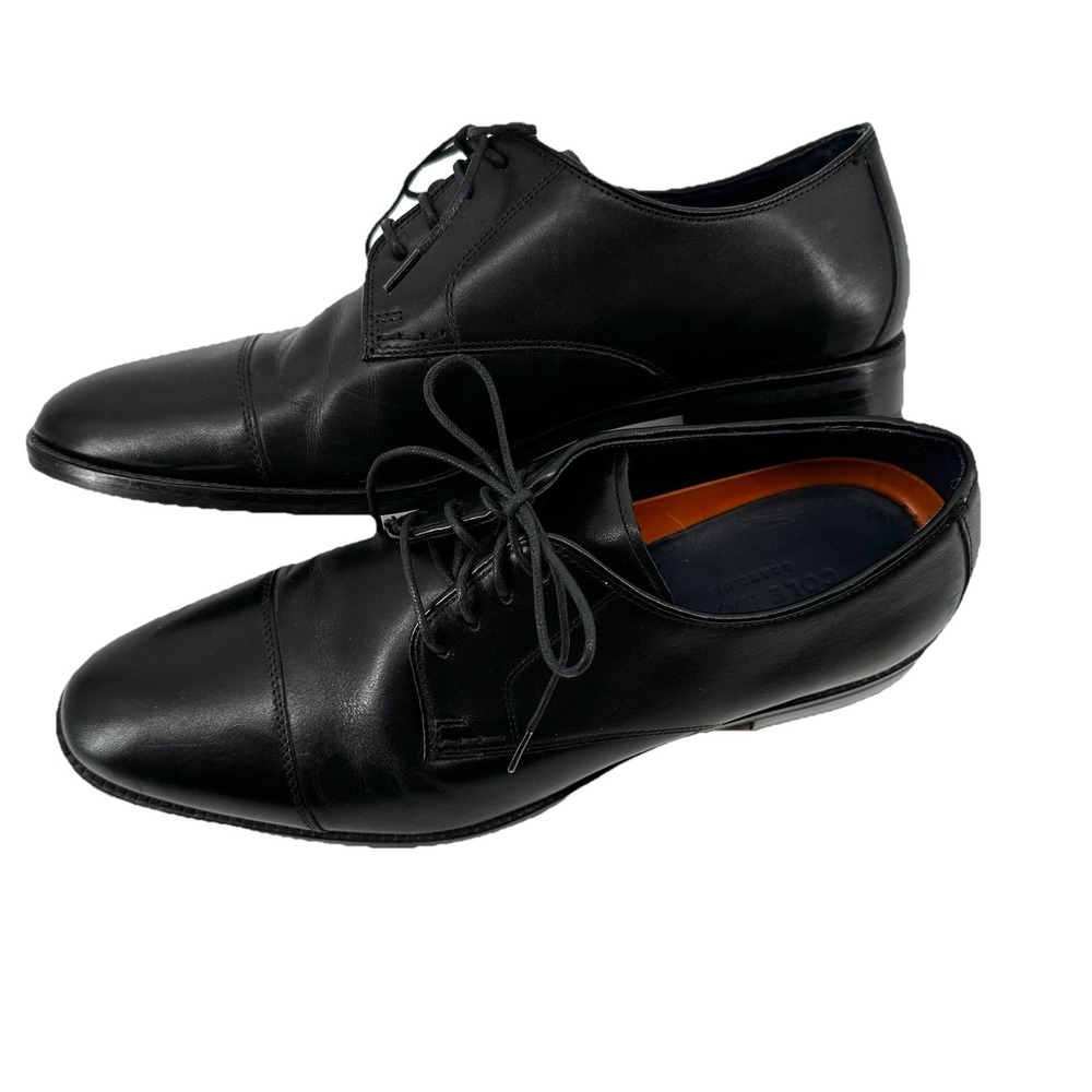 Cole Haan Mens Black Leather Cap Toe Derby Dress Shoes Grand.OS Size 9.5 M - Picture 3 of 11